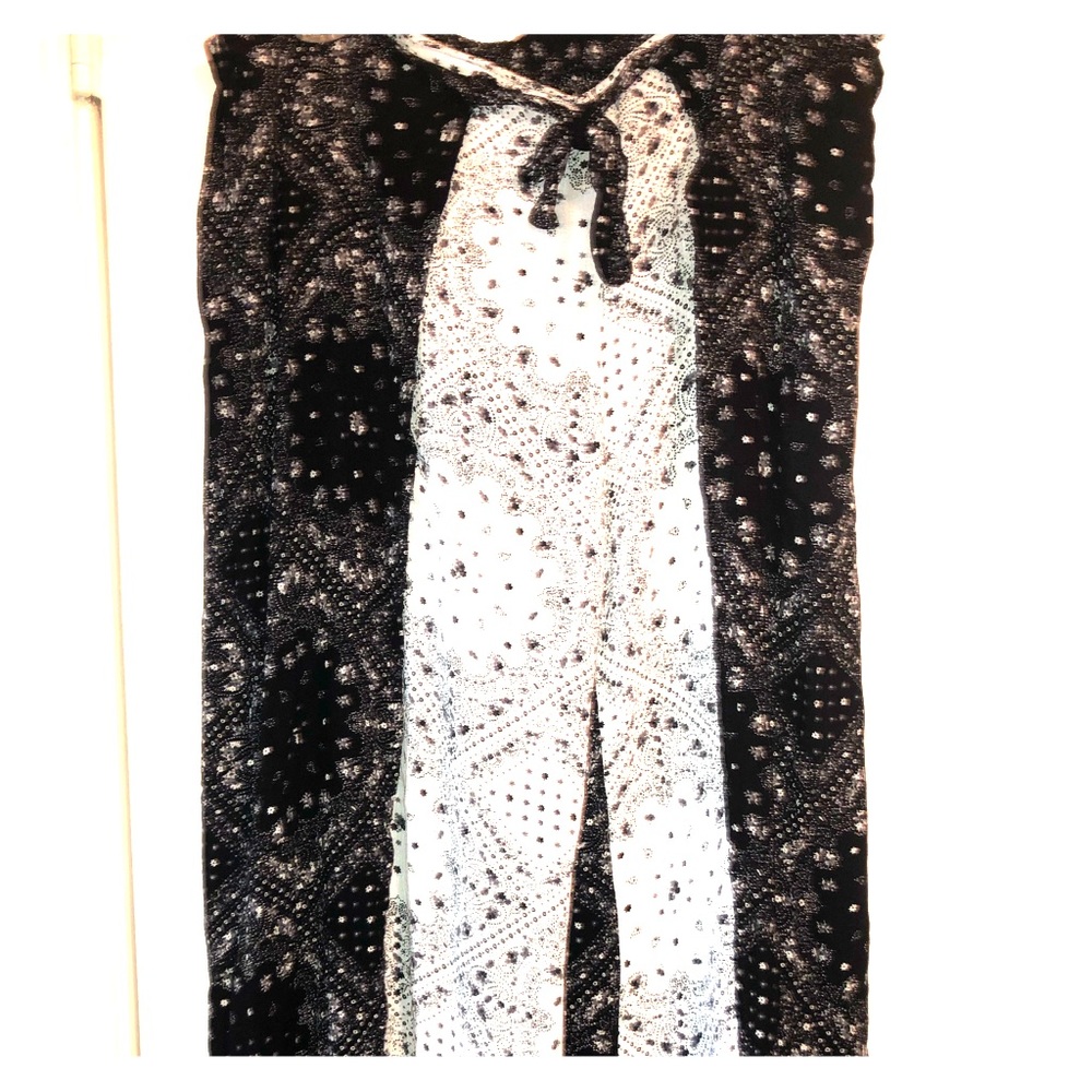 Bandana print wrap pants - side slit